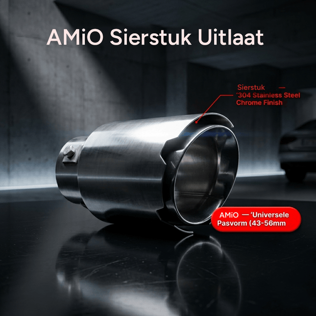 AMiO AMiO Uitlaat Einddemper Sierstuk Chrome RVS 43 - 56mm - Universele Uitlaat Tip Koppelstuk 89mm AMiO 2