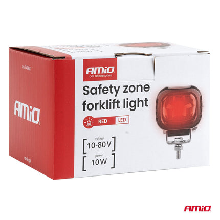 AMiO AMiO Veiligheidszone Heftruck Lamp Opbouw 10W 10 - 80V Rood LED - Safety Zone Verlichting Industriële Voertuigen en Magazijn Veiligheid AMiO 6