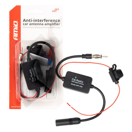 AMiO Anti-Interferentie Antenneversterker 12V voor Autoradio - Betere Radio-Ontvangst AMiO 1