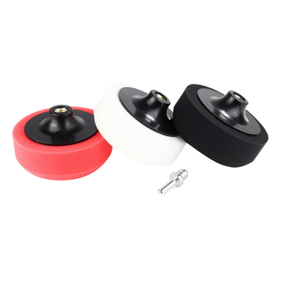 AMIO Auto Polijst-Schaumstoffbürsten für Bohrer (3 Stück) M14 (125 mm) Rotweißschwarz