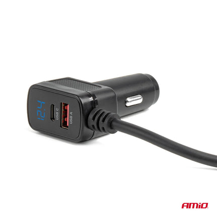 AMiO AMiO Autolader Splitter 2x 12V Aansluiting + USB - C USB - A 120W – Snellader met QC 3.0 PD 3.0 en LED Display voor Auto en Bestelwagen AMiO 7