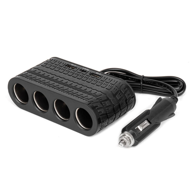 AMiO AMiO Autolader Splitter 4x 12V + 2x USB - A USB - C 120W – Verlengkabel 80cm voor Auto, Camper en Vrachtwagen AMiO 1