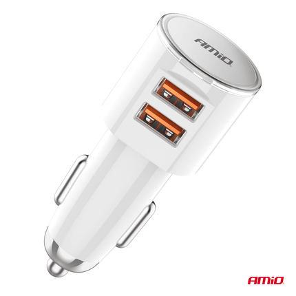AMiO AMiO Autolader Telefoon 2x USB - A 3.4A 12/24V Wit AMiO 4