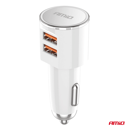 AMiO AMiO Autolader Telefoon 2x USB - A 3.4A 12/24V Wit AMiO 5