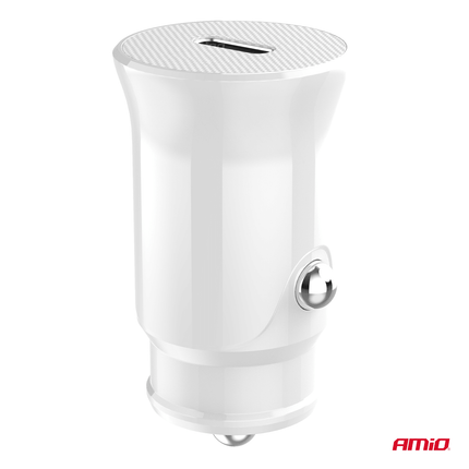 AMiO Autolader Telefoon USB - C 20W 12/24V Wit - VCTparts.nl