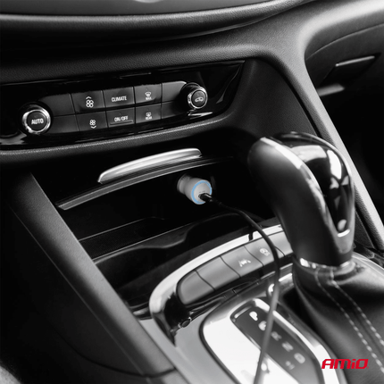 AMiO Autolader Telefoon USB - C 20W 12/24V Wit - VCTparts.nl