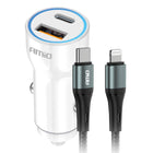 AMiO AMiO Autolader + USB - C naar Lightning Kabel Combideal – Voor Snelladen Onderweg Combideal 3