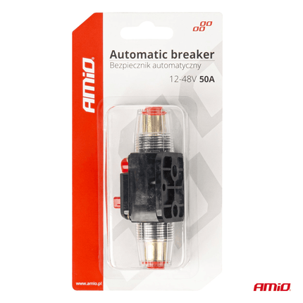 AMiO Automatische Zekering Circuit Breaker 12 - 48V 50A - Resetbare Zekering voor Auto Motor Stereo en Audio - VCTparts.nl