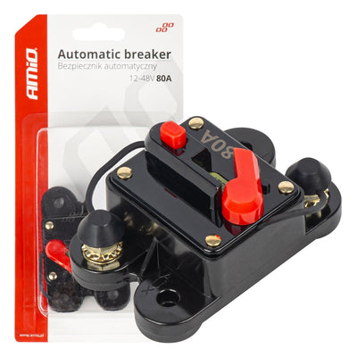 Automatische Zekering / Circuit Breaker 12-48V 80A - Resetbare Auto Zekering