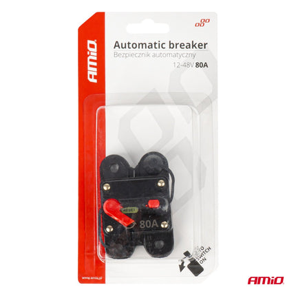 AMiO Automatische Zekering / Circuit Breaker 12-48V 80A - Resetbare Auto Zekering AMiO 5