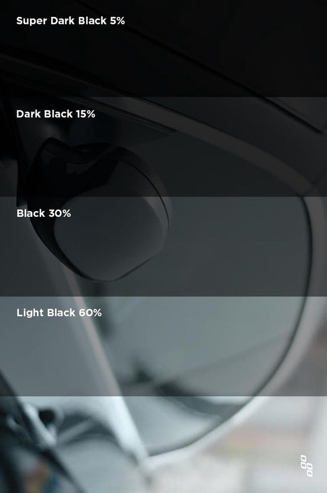 AMiO Autoraam Folie Tint Vinyl Zwart 75x300cm (1%) - Zwarte Ramenfolie voor Zonwering en Privacy met Tool - VCTparts.nl