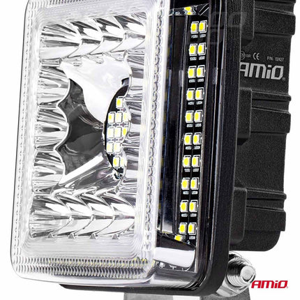 AMiO AWL13 Werklamp Verstraler Spot Vierkant 77LED 9 - 36v 6000K Wit - VCTparts.nl