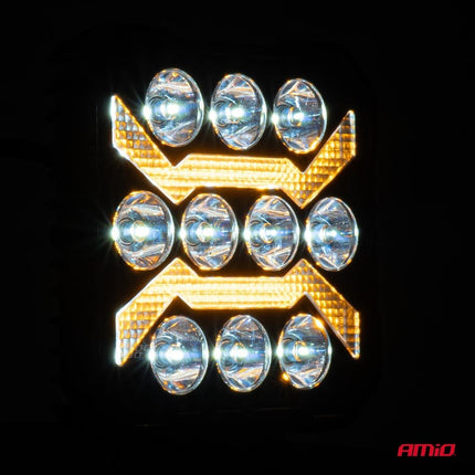 AMiO AWL68 LED Werkverlichting 54W 6500K 10000lm 9 - 36V - IP67 SPOT Verlichting Vierkant - VCTparts.nl