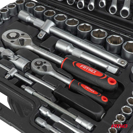 AMiO Bits- en Dopsleutelset met Ratelsleutels 94-delig - Gereedschapskoffer voor Garage en Werkplaats AMiO 3