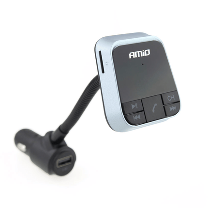 AMiO Bluetooth Muziek FM Transmitter Handsfree Bellen met USB - A Lader 2.4A (BT - 01) Zwart - VCTparts.nl