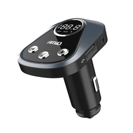 AMiO AMiO Bluetooth Muziek FM Transmitter Handsfree Bellen met USB - A Lader 2.4A (BT - 02) Zwart AMiO 1