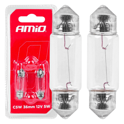 AMIO C5W Weiße Halogenbeleuchtung 85-8 36 mm (Set) [Nummernschildbeleuchtung - Innenbeleuchtung]