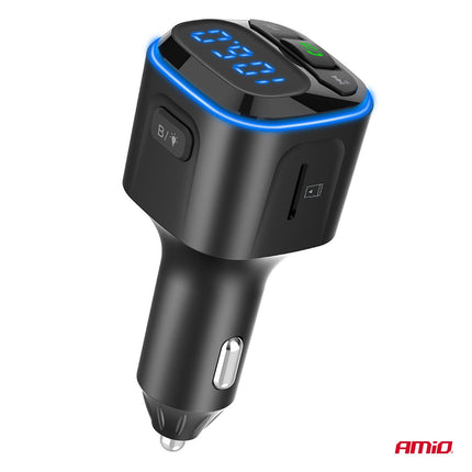 AMiO Car FM Transmitter 1×USB - A 2×USB - C 12V 24V – Bluetooth, MicroSD en Hands - Free Bellen AMiO 7