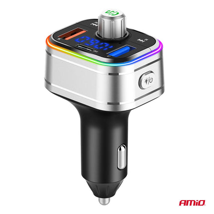 AMiO Car FM Transmitter 1×USB - C microSD 12V 24V – Bluetooth, Hands - Free Bellen en Multifunctioneel AMiO 5