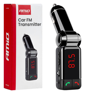 FM-Transmitter fürs Auto – 2x USB-A – 12V/24V – Bluetooth – Freisprechfunktion – Kompakt und faltbar