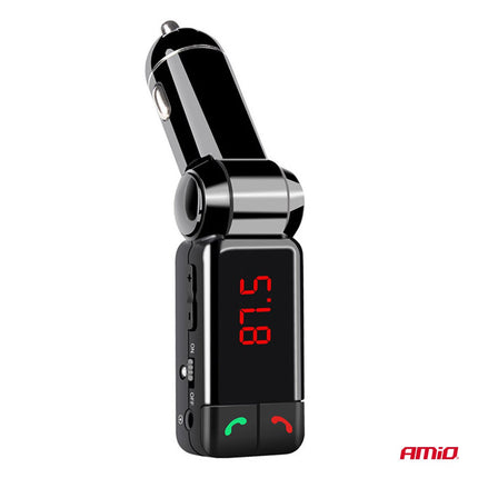 AMiO Car FM Transmitter - 2xUSB - A - 12V/24V - Bluetooth - Handsfree Bellen - Compact en Vouwbaar AMiO 4