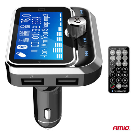 AMiO Car FM Transmitter with Remote 2×USB - A 12V 24V – Bluetooth, Hands - Free Bellen en Multifunctioneel AMiO 9