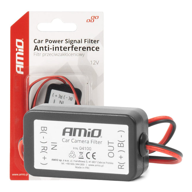 AMIO Car Power Signaal Filter 12V - Anti Interferentie Stroomfilter Auto Elektronica - VCTparts.nl