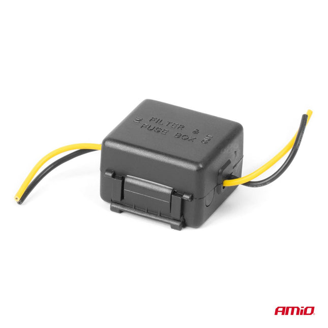AMIO Car Power Signaal Filter 12V met Glaszekering - Anti Interferentie Auto Radio Stroomfilter - VCTparts.nl