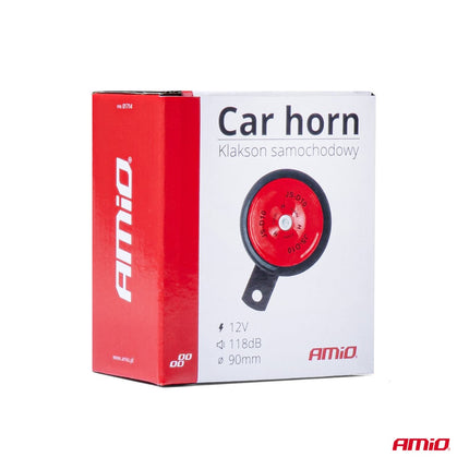 AMiO AMiO Claxon Toeter 12V 102dB - Rode Eentonige Auto Hoorn ø90mm Universeel AMiO 4