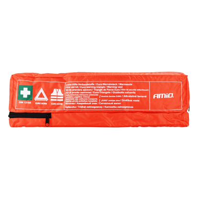AMIO Combi Plus Set ERSTE AID -KIT und DIN13164 SICHERHALTUNGSPEST UND DRIANGLE mit wasserdichte Verpackung rot