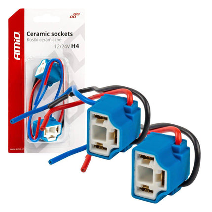 AMiO Connector Plug Keramische Hoekblok H4 Set van 2 Stuks - VCTparts.nl