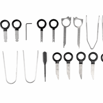AMiO Auto Radio Demontage Tool Gereedschap Pin Sleutel Clip Radiostekkers Extractietool Universeel (20 stuks) - VCTparts.nl