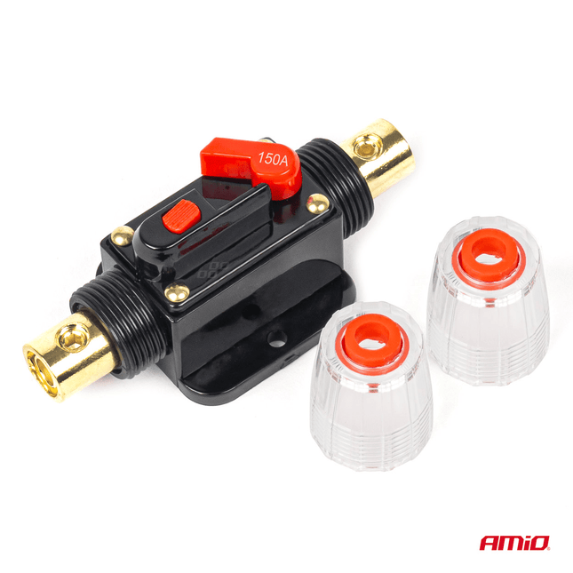 AMiO Automatische Zekering Circuit Breaker 12-48V 150A - Resetbare Zekering voor Auto Motor Stereo en Audio - VCTparts.nl