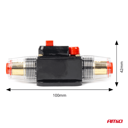 AMiO Automatische Zekering Circuit Breaker 12-48V 30A - Resetbare Zekering voor Auto Motor Stereo en Audio - VCTparts.nl