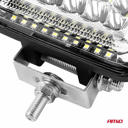 AMiO AWL13 Werklamp Verstraler Spot Vierkant 77LED 9-36v 6000K Wit 2 stuks (set) - VCTparts.nl