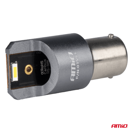 AMiO BA15s P21W LED 12V-24V 2x1860 SMD Wit Canbus [Achterlicht - Richtingaanwijzer - Achteruitrijlicht] (2 stuks) - VCTparts.nl