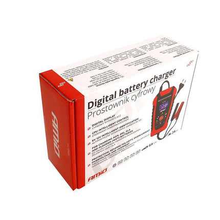 AMiO Digitale Auto  Batterijlader - Microprocessorgestuurd Veilig Opladen voor Verschillende Batterijtypen - VCTparts.nl