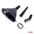 AMiO Drie-Delige Elliptische Universele Trechter met Filtergaas en Twee Tuiten 14cm Diameter Zwart - VCTparts.nl