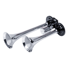 AMiO Dubbele Trompet Treinhoorn / Luchthoorn 115dB - Trein hoorn Claxon (Excl. Compressor) Zilver - VCTparts.nl