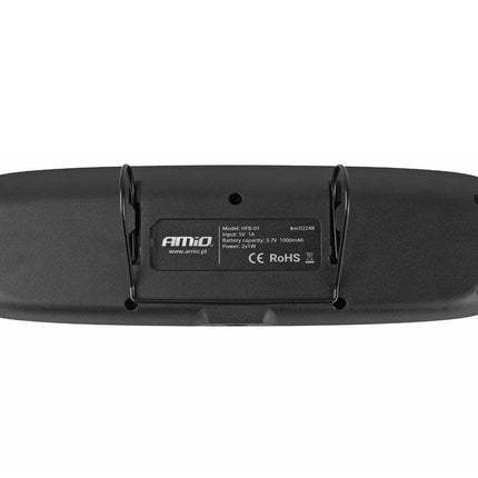 AMiO Hands-free Bluetooth Auto Carkit Speaker met QC 3.0 USB Lader Grijs - VCTparts.nl