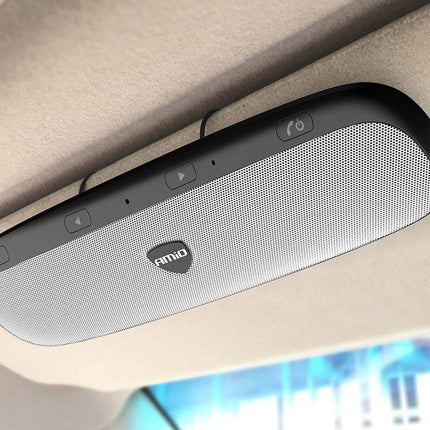 AMiO Hands-free Bluetooth Auto Carkit Speaker met QC 3.0 USB Lader Grijs - VCTparts.nl