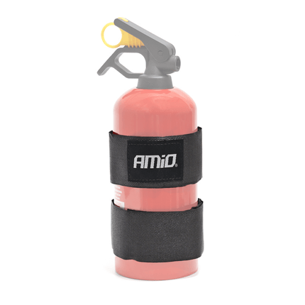 AMiO Klittenband Strap Houder voor Poederblusser Brandblusser Muurbevestiging of Auto Kofferbak Zwart - VCTparts.nl