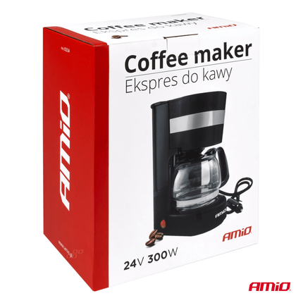 AMiO Koffiezetapparaat Auto Koffiezetter met Koffiekan (24v/250w) Zwart met Contraplug - VCTparts.nl