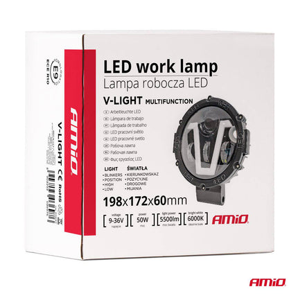 AMiO Krachtige Werklamp Multifunctioneel 9-36V 50W AMIO-03697 Verstraler Spot Robuust Offroad - VCTparts.nl