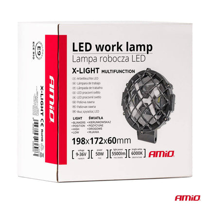AMiO Krachtige Werklamp Multifunctioneel 9-36V 50W AMIO-03698 Verstraler Spot Robuust Offroad - VCTparts.nl