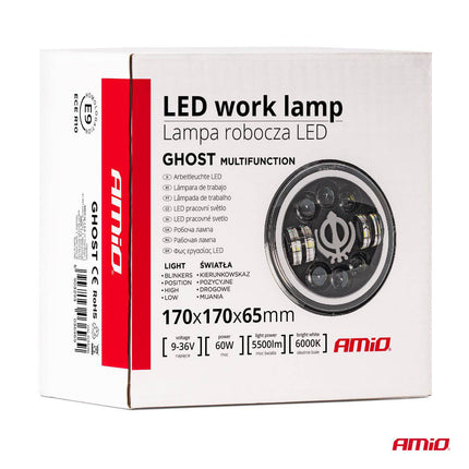 AMiO Krachtige Werklamp Multifunctioneel 9-36V 60W AMIO-03696 Verstraler Spot Robuust Offroad - VCTparts.nl