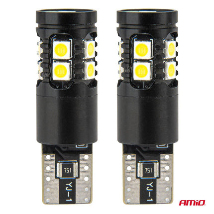 AMiO LED CANBUS-lampen T10 W5W 13SMD 3030 Wit 12V/24V - VCTparts.nl