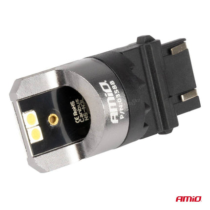 AMiO LED CANBUS PRO serie 3157 P27/7W 4x3030 SMD Wit 12/24V - VCTparts.nl
