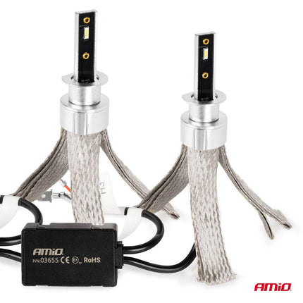 AMiO LED Koplampen FLEX+ Serie H1 canbus 6000K 12-24V Dimlichten Wit - VCTparts.nl
