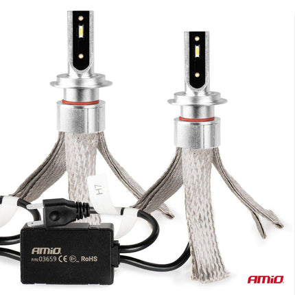 AMiO LED Koplampen FLEX+ Serie H7/H18 canbus 6000K 12-24V Dimlichten Wit - VCTparts.nl